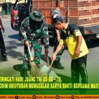 Memperingati Hari Juang TNI AD Ke-79, Kodim 0811/Tuban Gelar Karya Bakti di Merakurak