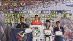 Sungguh Membanggakan, Atlet Taekwondo Pasmar 3 Sabet Empat Medali Emas Di Kejurnas Taekwondo PTMC Ke-5 Kemenpora RI CUP 2024