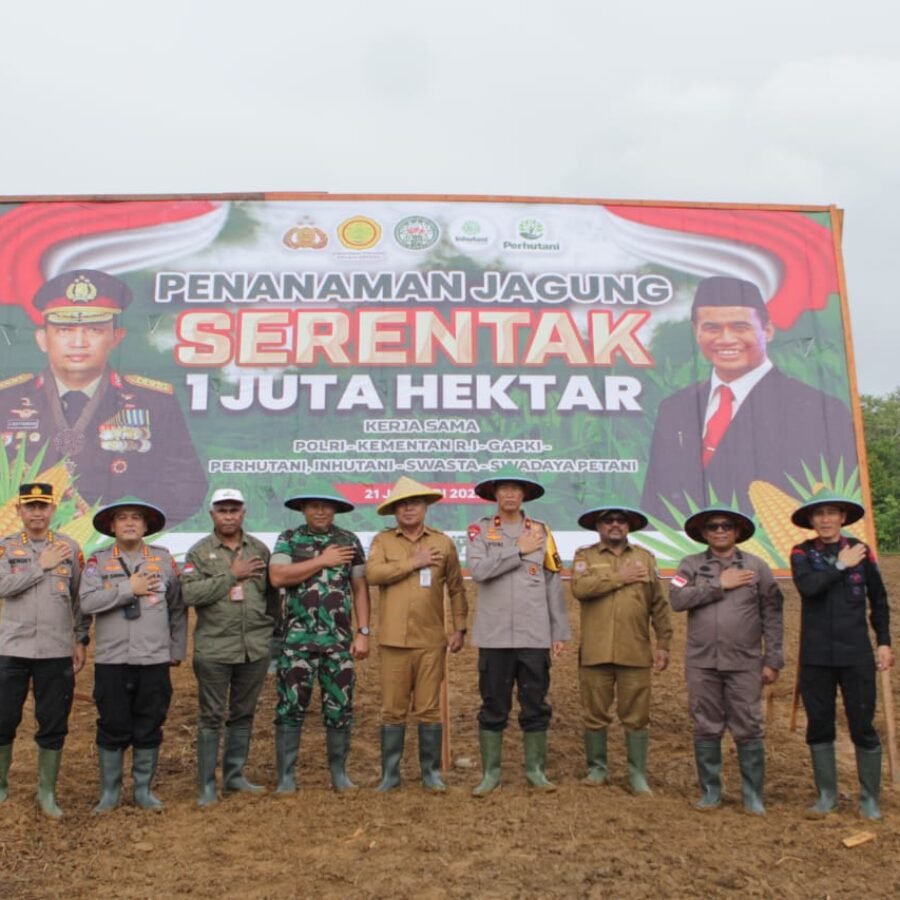 Polda Papua Barat Dan Polres Jajaran, Gelar Penanaman Jagung di Lahan Seluas 6,75 Hektar