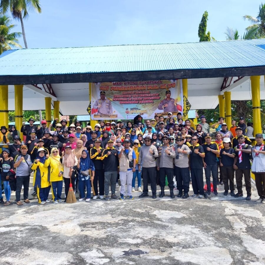 Sambut HUT Pekabaran Injil (Pl)Ke170, Polda Papua Barat, Laksanakan Aksi Bersih-Bersih di Pulau Mansinam