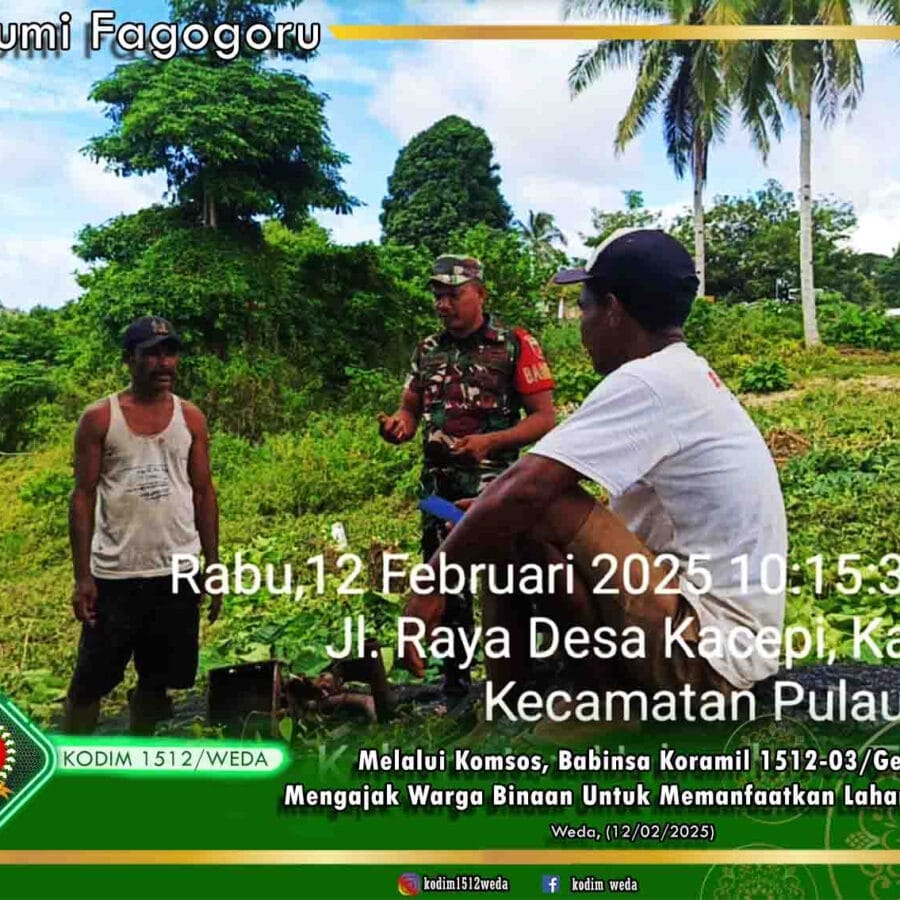 Melalui Komsos, Babinsa Koramil 1512-03/Gebe Mengajak Warga Binaan Untuk Memanfaatkan Lahan Kosong