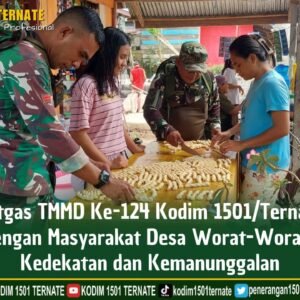 Satgas TMMD Berbaur Dengan Masyarakat Desa Worat-Worat, Ciptakan Kedekatan dan Kemanunggalan Satgas TMMD Berbaur Dengan Masyarakat Desa Worat-Worat, Ciptakan Kedekatan dan Kemanunggalan