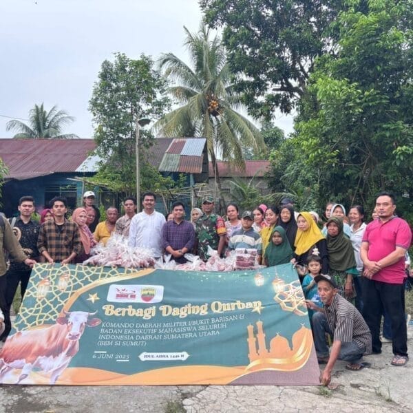Kodam I/BB Gandeng BEM dan Organisasi Kemahasiswaan Sumut Salurkan 1.200 Paket Daging Kurban ke Masyarakat