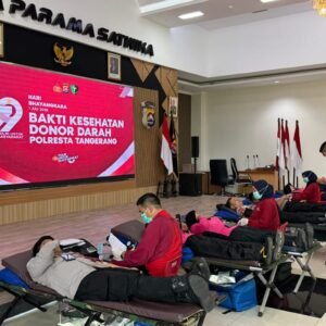 Donor Darah Warnai Hari Bhayangkara ke-79 di Polresta Tangerang Donor Darah Warnai Hari Bhayangkara ke-79 di Polresta Tangerang