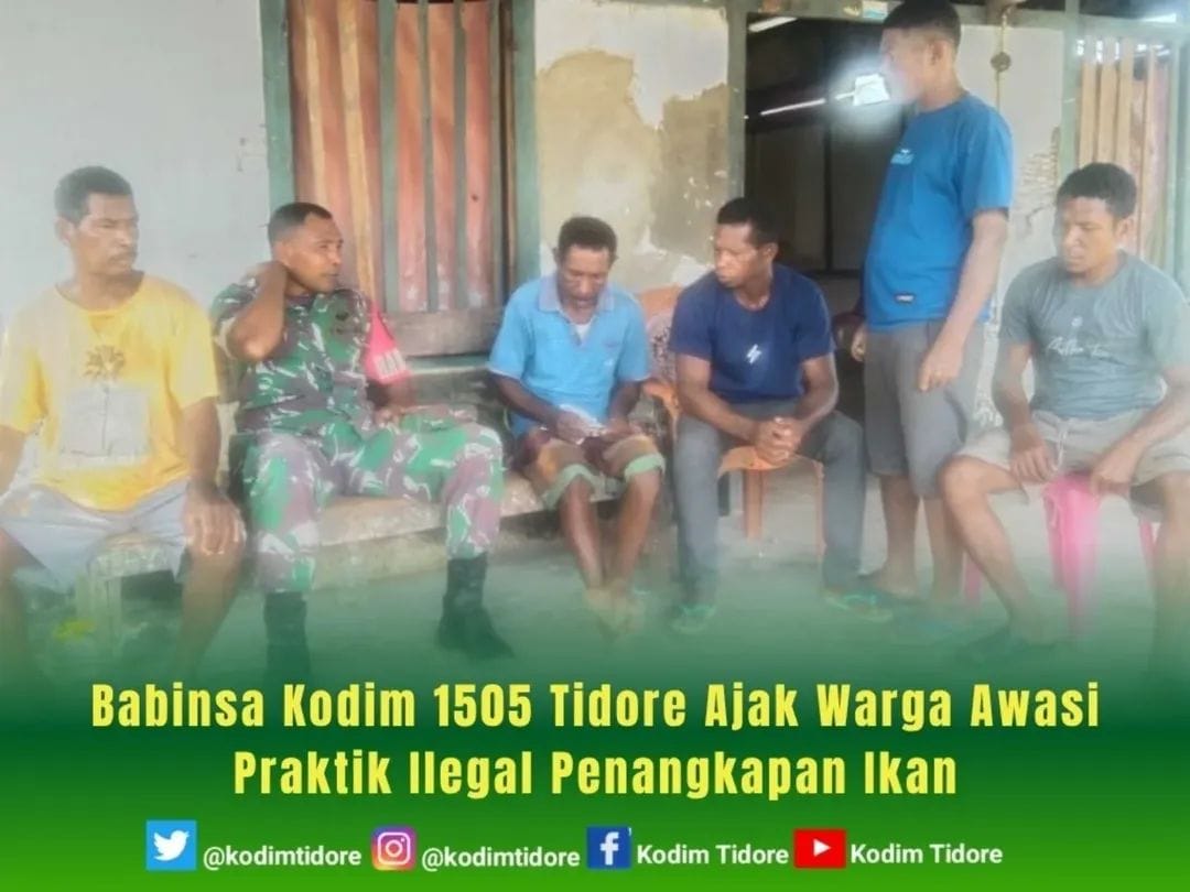 Babinsa Kodim 1505 Tidore Ajak Warga Awasi Praktik Ilegal Penangkapan Ikan