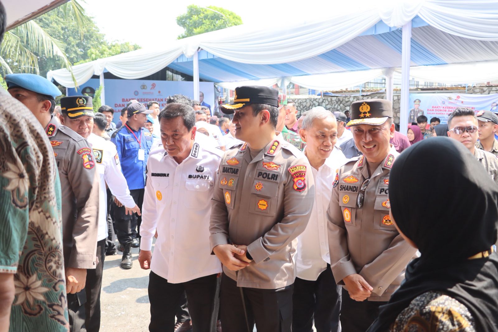 Kapolresta Tangerang Dampingi Kapolri dan Kapolda Banten pada Kegiatan Bakti Kesehatan dan Donor Darah di PT Adis Balaraja