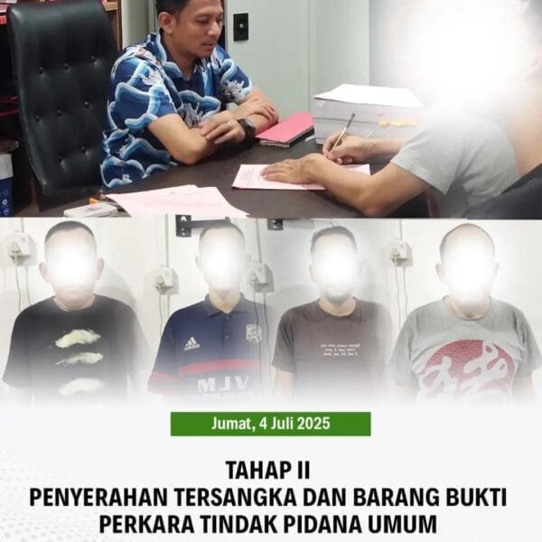 Kejari Negeri Lingga menerima Limpahan Penyerahan Tersangka dan pemeriksaan barang bukti (TAHAP, ll), perkara tindak pidana umum Dari polres Lingga