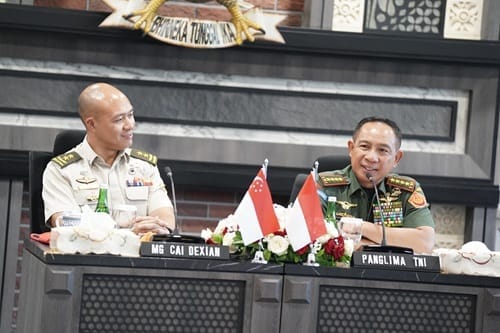 Perkuat Kemitraan Strategis, Panglima TNI Terima Kunjungan Kasad Singapura