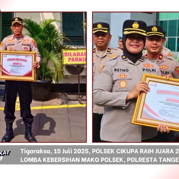 Polsek Cikupa Sabet Juara 2 Lomba Kebersihan Antar Polsek Polresta Tangerang
