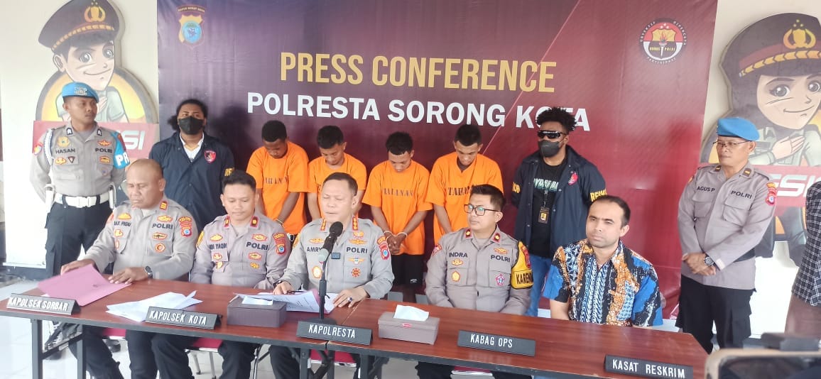 Polresta Sorong Kota Ungkap Kasus Begal dan Curanmor, Tangkap 6 Pelaku