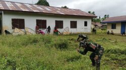 Karya Bakti Merah Putih Satgas 126 dan Warga Umap: Kerja Bareng, Ngopi Bareng