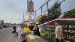 Polsek Cikupa Gelar Gerakan Pangan Murah, Beras SPHP Ludes Terjual