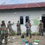 Kodim 1710/Mimika Gelar Karya Bakti Perbaiki Tempat Ibadah Dalam Rangka Memperingati HUT Ke-80 TNI Tahun 2025