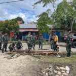 Sambut HUT TNI Ke-80, Babinsa Koramil 1715-01/Oksibil Kodim 1715/Yahukimo Laksanakan Karya Bakti di Kesusteran dan Gereja Gidi Kab. Pegunungan Bintang
