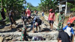 Gotong Royong Tanpa Lelah, Satgas TMMD Kodim 1505/Tidore Bangun Drainase Demi Desa Lebih Baik
