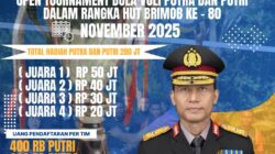 Polda Papua Barat Daya Gelar Turnamen Bola Voli Kapolda Cup 2025, Meriahkan HUT Brimob ke-80