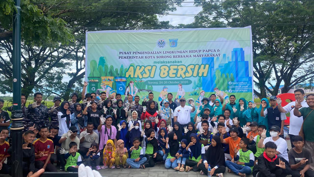 Tingkatkan Peduli Lingkungan, Kodaeral XIV Ikuti Aksi Bersih Serentak