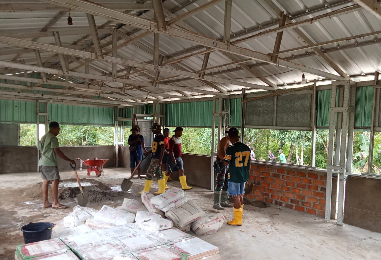 Satgas TMMD Ke-126 Terus Genjot Perehaban Gereja Advent di Kampung Babak