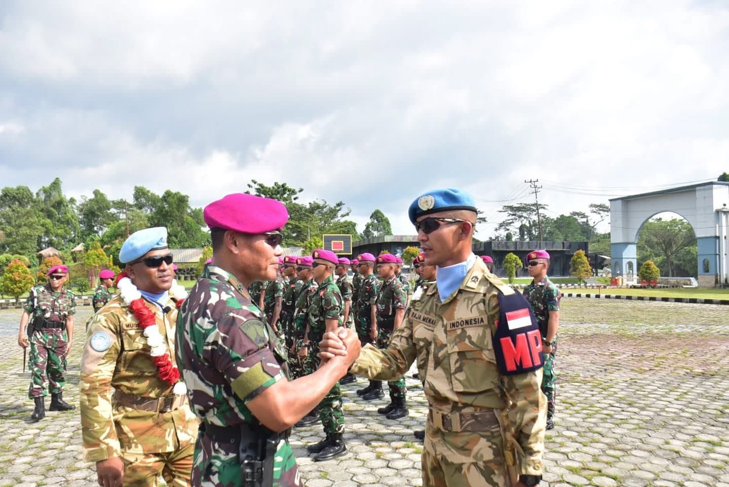 Misi Sukses di Kongo, Wadan Pasmar 3 Sambut Prajurit Satgas BGC XXXIX-F dengan Kehormatan