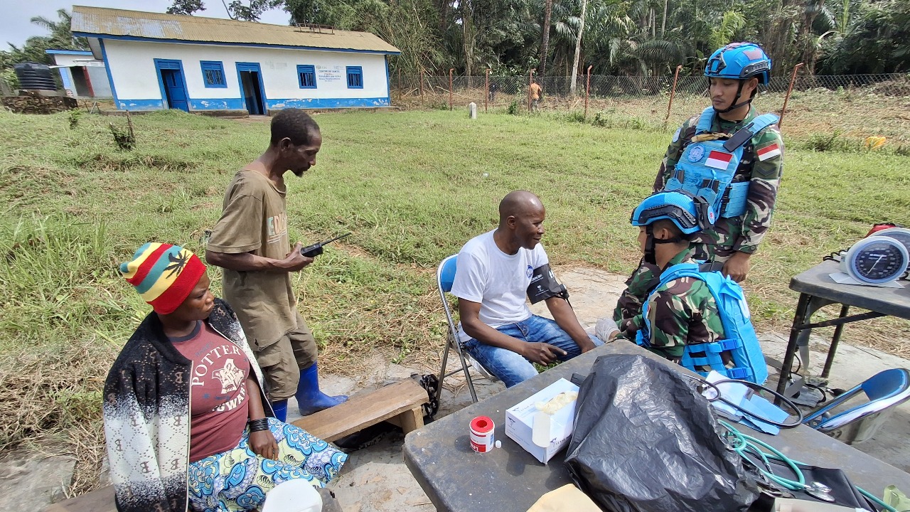 Satgas INDORDB XXXIX-G MONUSCO Kampanye Kesehatan di POB Komanda