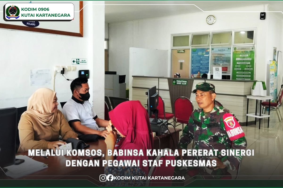 Melalui Komsos, Babinsa Kahala Pererat Sinergi dengan Pegawai Staf Puskesmas
