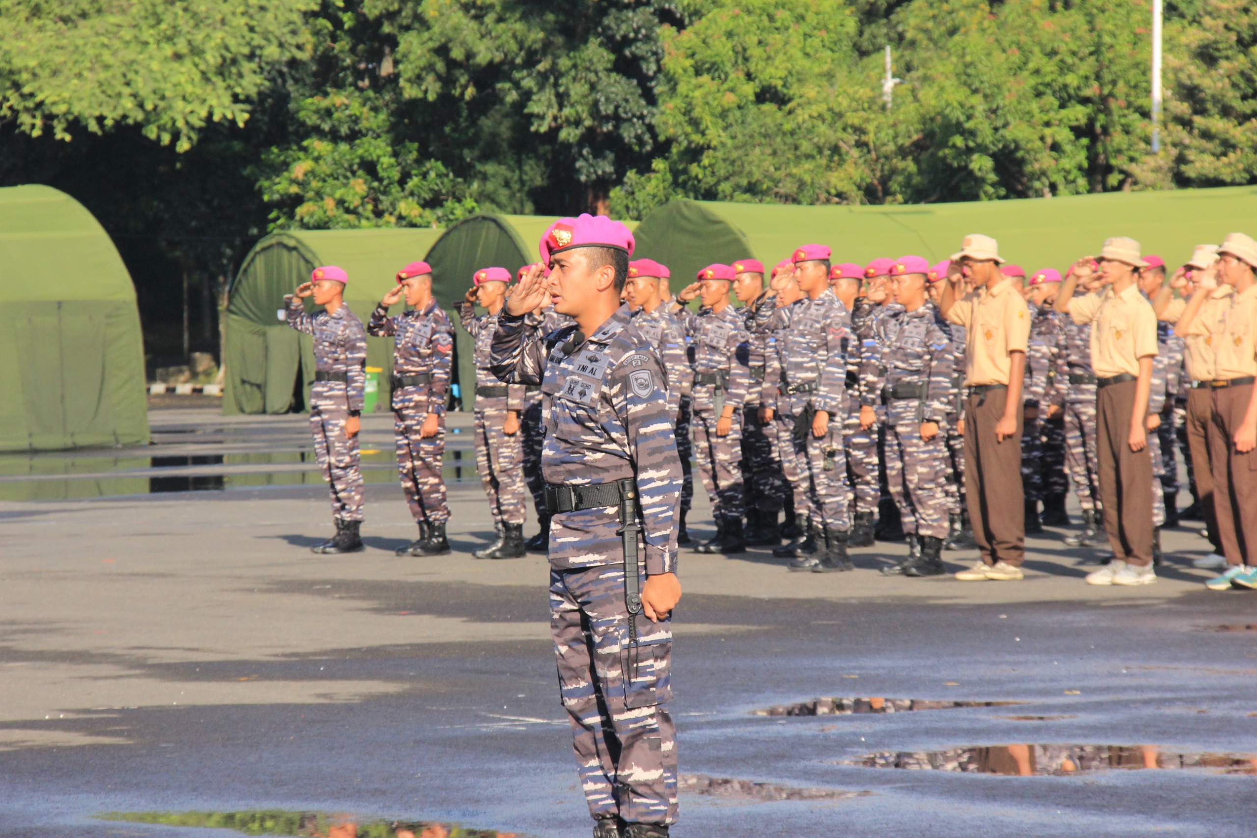 Yonif 2 Marinir Resmi Latih Persami dan Bela Negara Siswa-Siswi Korps Kadet Republik Indonesia Gelombang 3