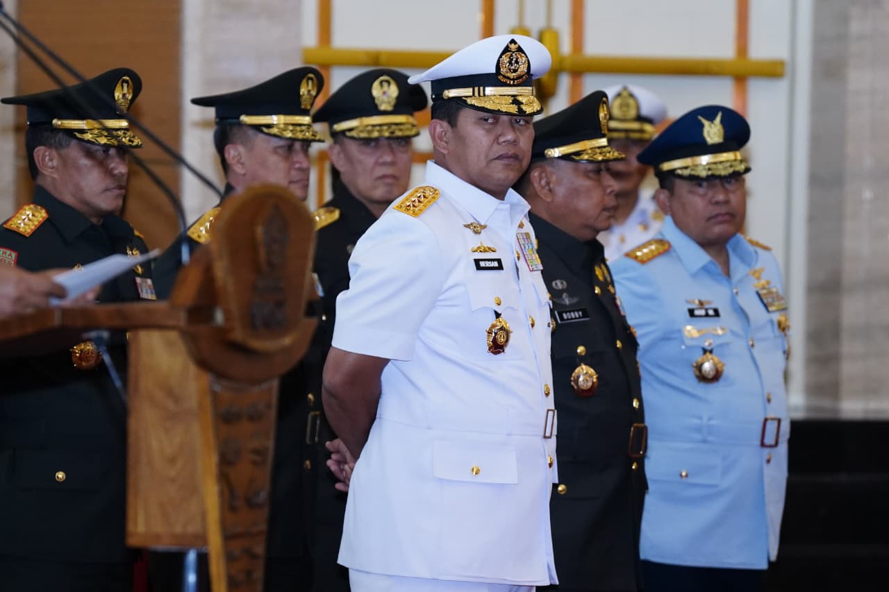 Wapang TNI Pimpin Sertijab Kapuspen TNI, Dan PMPP, dan Kapusjaspermildas