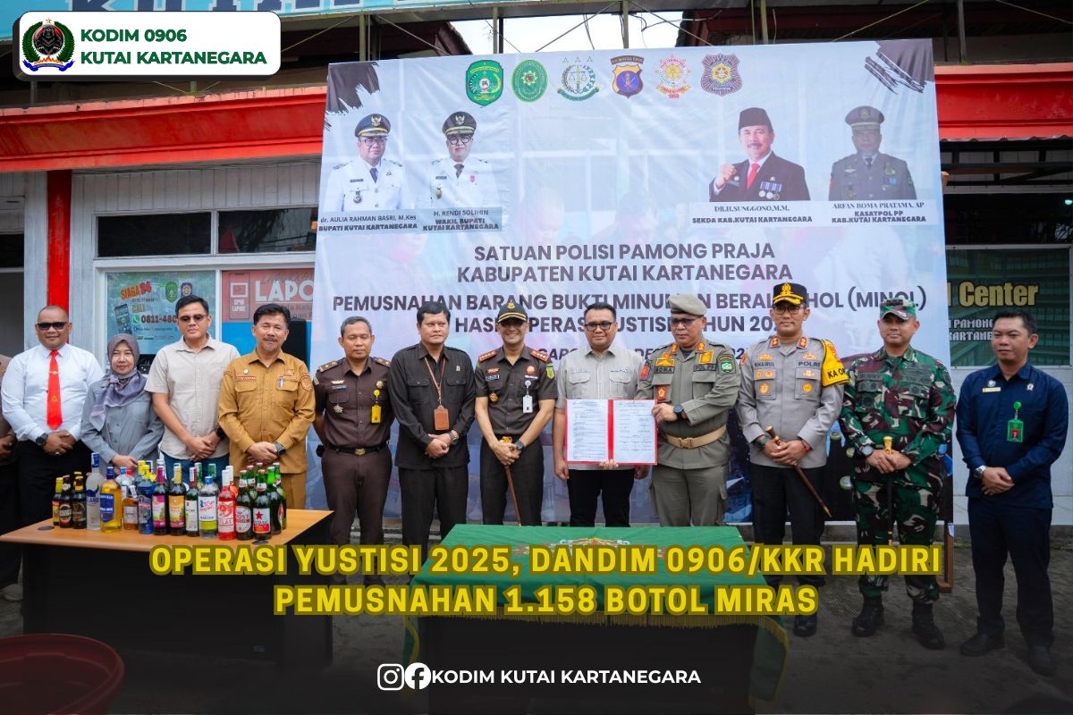 Operasi Yustisi 2025, Dandim 0906/Kkr Hadiri Pemusnahan 1.158 Botol Miras Operasi Yustisi 2025, Dandim 0906/Kkr Hadiri Pemusnahan 1.158 Botol Miras