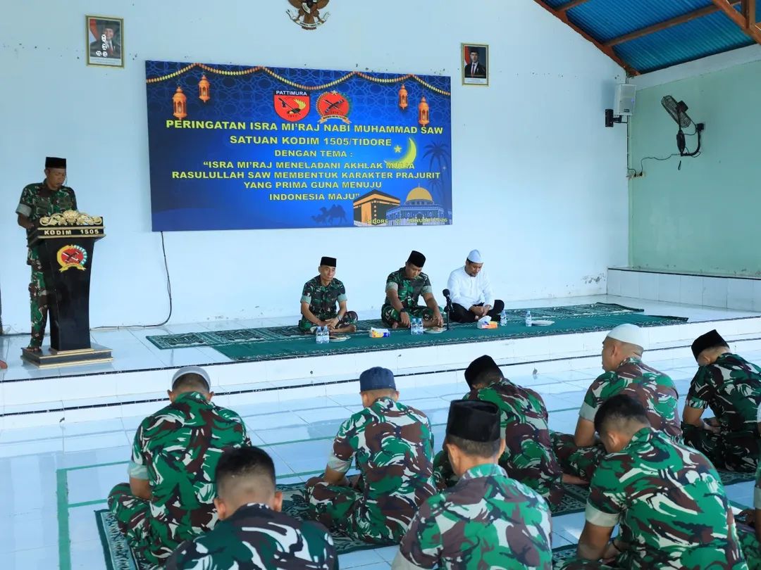 Kodim 1505/Tidore Peringati Isra Mi’raj Nabi Muhammad SAW di Makodim