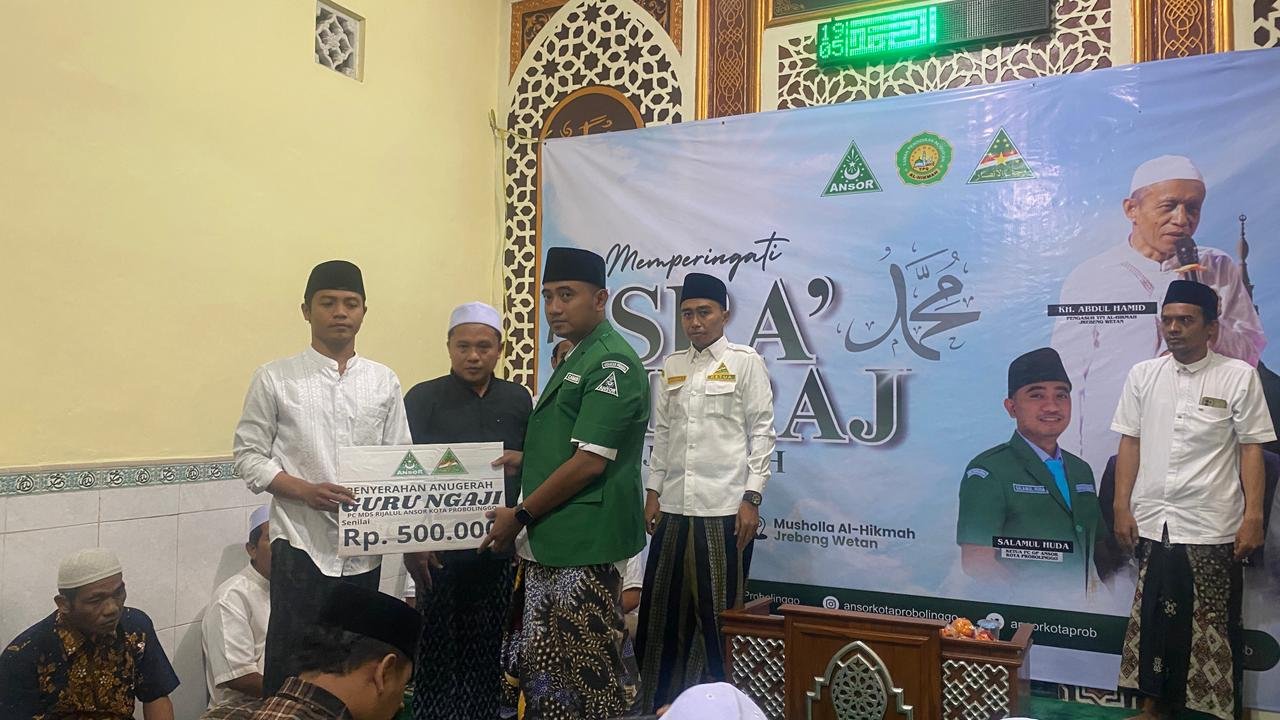 Kolaborasi Ansor dan Mitra, Guru Ngaji Kota Probolinggo Terima Santunan di Tengah Minim Dukungan Negara