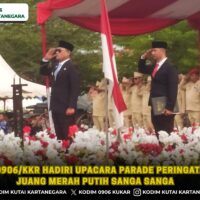 Dandim 0906/Kkr Hadiri Upacara Parade Peringatan Hari Juang Merah Putih Sanga Sanga
