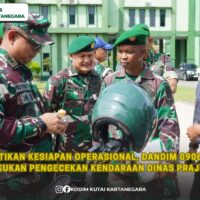Pastikan Kesiapan Operasional, Dandim 0906/Kkr Lakukan Pengecekan Kendaraan Dinas Prajurit