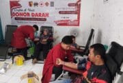 Bersama PMI Cabang, Koramil Ngraho Bojonegoro Gelar Donor Darah