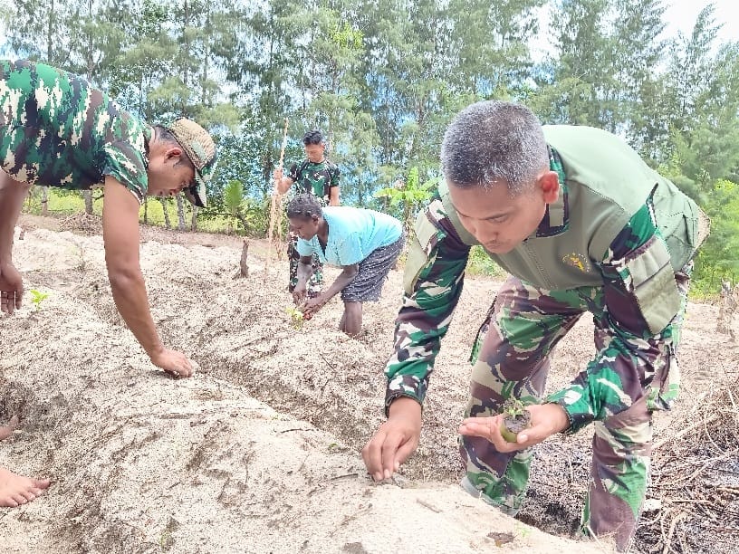 Manfaatkan Lahan Tidur, Satgas TMMD Ke-128 Kodim 1710/Mimika Tanam Jagung Bersama Warga Manfaatkan Lahan Tidur, Satgas TMMD Ke-128 Kodim 1710/Mimika Tanam Jagung Bersama Warga