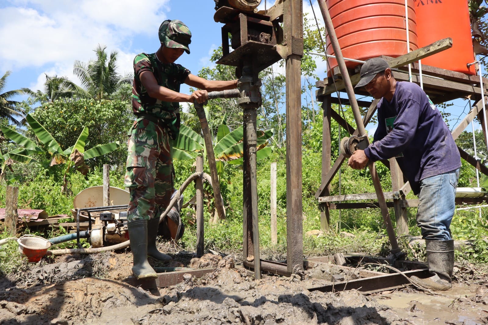Melalui TMMD Ke-128, Kodim 0908/Bontang Bangun Sumur Bor sebagai Solusi Air Bersih Warga