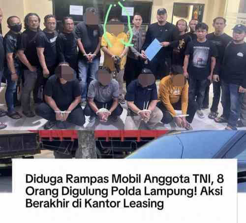 Polisi Ringkus Komplotan Perampas Mobil Anggota TNI, Diduga Lakukan Intimidasi