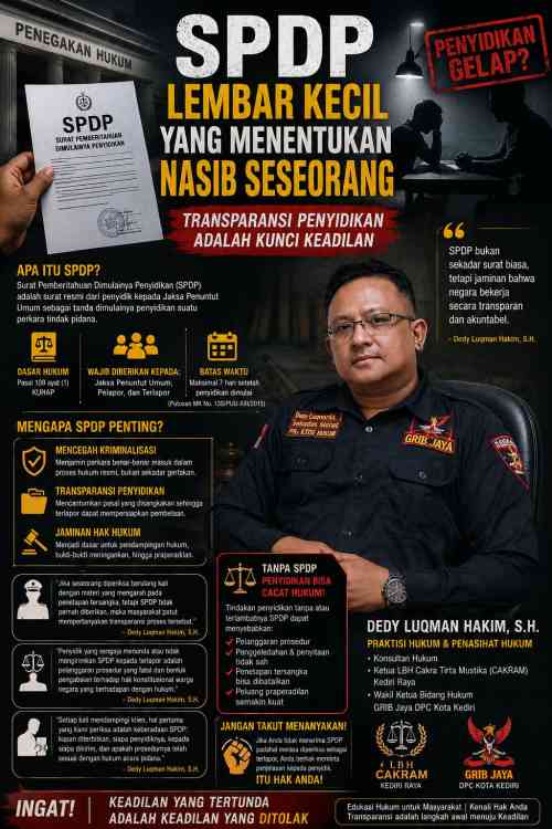 Dedy Luqman Hakim: SPDP Bukan Formalitas, Melainkan Jaminan Keadilan Dedy Luqman Hakim: SPDP Bukan Formalitas, Melainkan Jaminan Keadilan