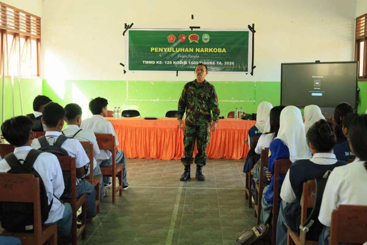 Selamatkan Masa Depan Bangsa, Satgas TMMD ke-129 Kodim 1505/Tidore Gelar Penyuluhan Bahaya Narkoba