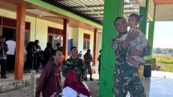 Keceriaan Anak-Anak Warnai Kegiatan Satgas TMMD 129 Bojonegoro di Balai Desa Kesongo