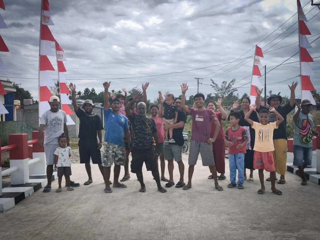 Warga Kampung Jimbi Sambut Gembira Rampungnya Pembangunan Jembatan Beton