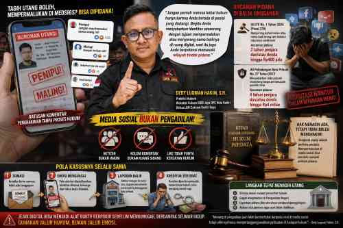 Dedy Luqman Hakim: Jangan Merasa Kebal Hukum Hanya Karena Berstatus Kreditur
