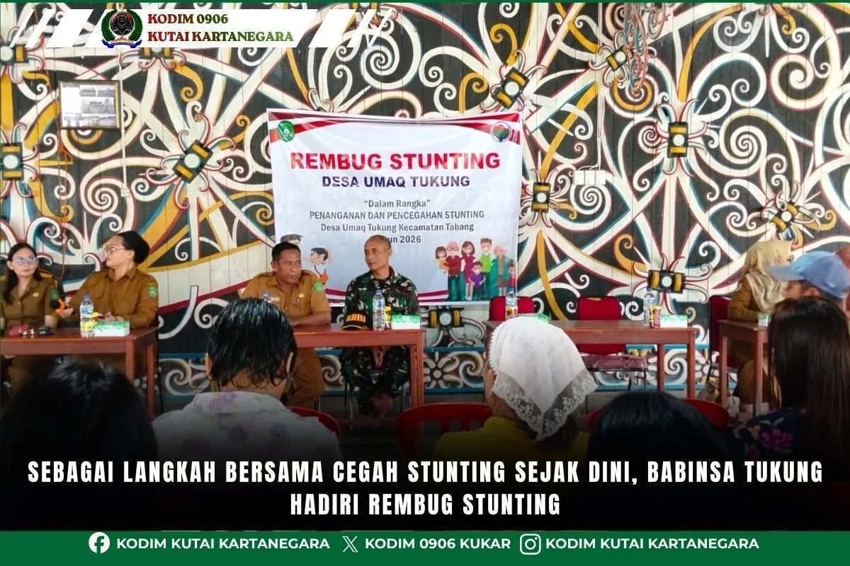 Sebagai Langkah Bersama Cegah Stunting Sejak Dini, Babinsa Tukung Hadiri Rembug Stunting