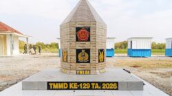 Tugu TMMD 129 Bojonegoro Kokoh Berdiri di Rest Area Terpadu Desa Kesongo