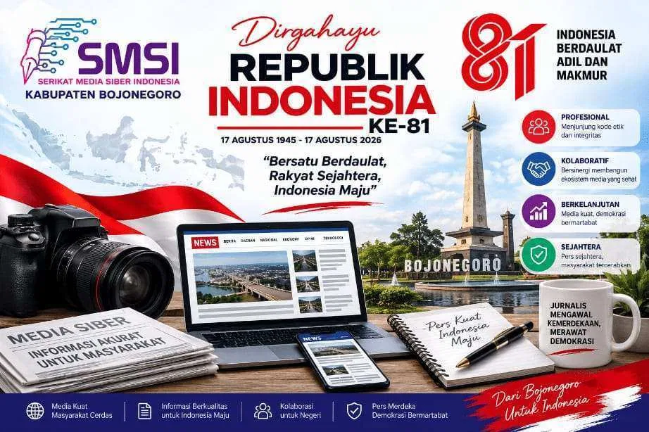 HUT ke-81 RI, SMSI Bojonegoro Dorong Pers Profesional dalam Ekosistem Media yang Sejahtera