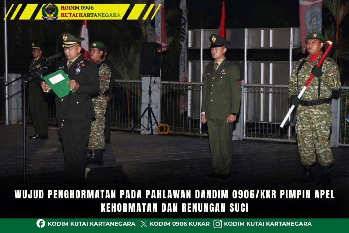 Wujud Penghormatan Pada Pahlawan, Dandim 0906/Kkr Pimpin Apel Kehormatan Dan Renungan Suci Wujud Penghormatan Pada Pahlawan, Dandim 0906/Kkr Pimpin Apel Kehormatan Dan Renungan Suci