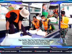 Tiga Ton NaCl Disemai dari Udara, Lanud Sjamsudin Noor Dukung OMC Tekan Karhutla Kalimantan Selatan