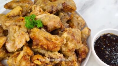 Resep Ayam Goreng Bawang Putih dengan Sambal Kecap
