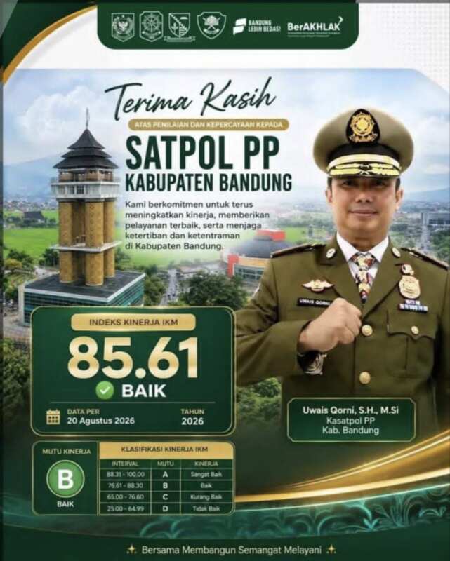 Pencapaian Indeks Kepuasan Masyarakat oleh Satpol PP Kabupaten Bandung