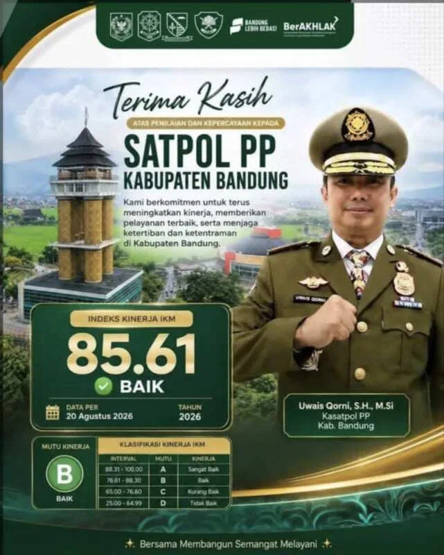 Pencapaian Indeks Kepuasan Masyarakat oleh Satpol PP Kabupaten Bandung