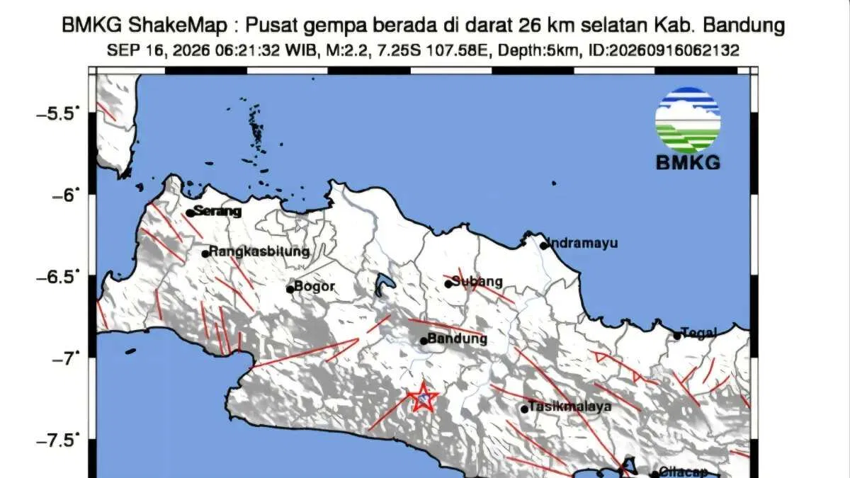 Guncangan Ringan di Bandung: Gempa Magnitudo 2,2 Terasa hingga Pangalengan